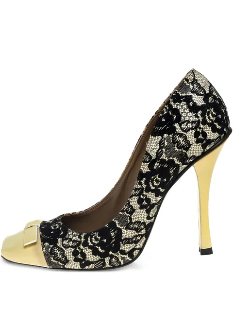 pre-owned 115mm floral-lace pumps