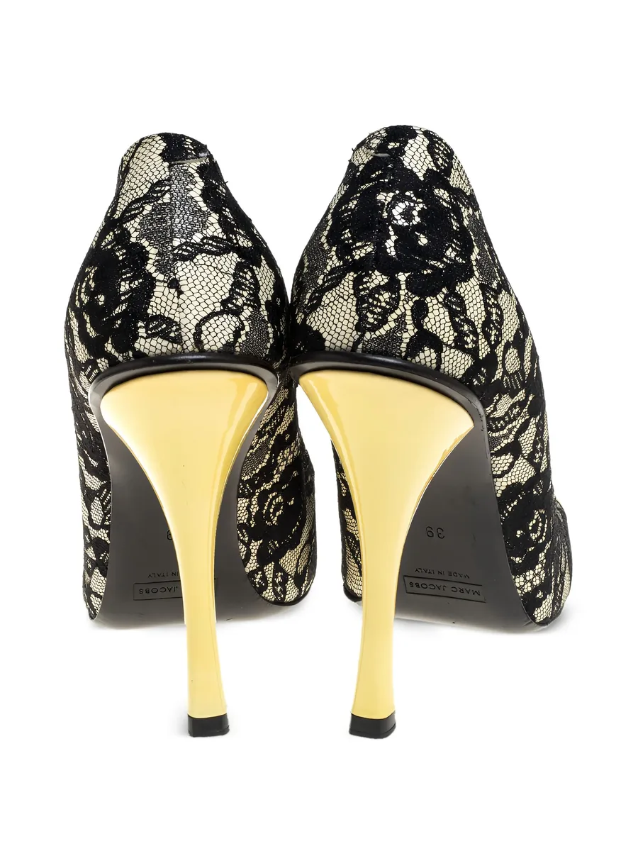 pre-owned 115mm floral-lace pumps 6
