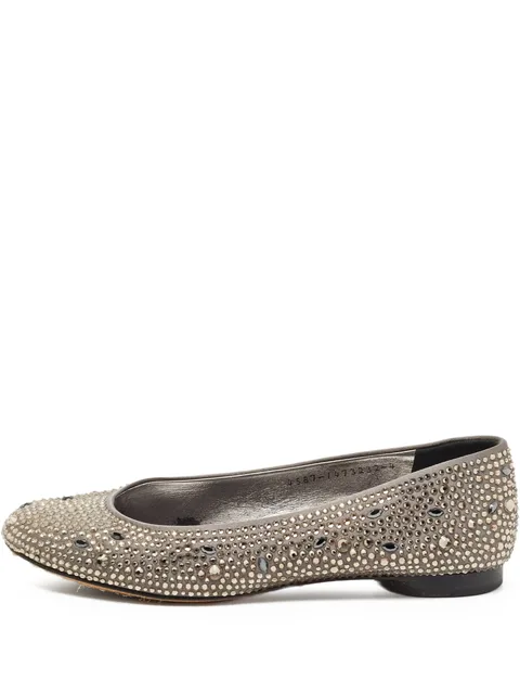 crystal-embellishment ballet flats