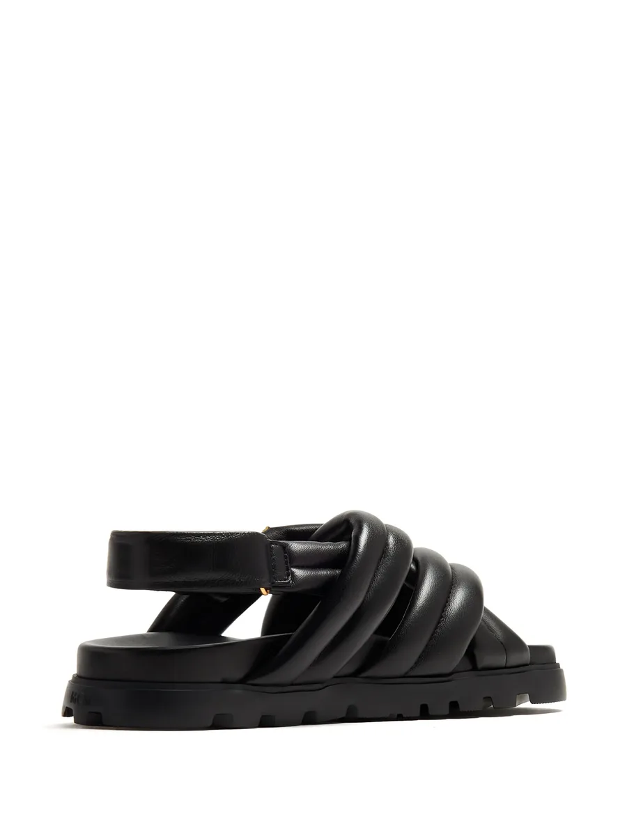 crossover padded leather sandals 5