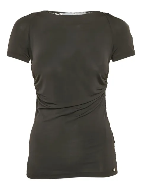 pre-owned ruched short-sleeve top