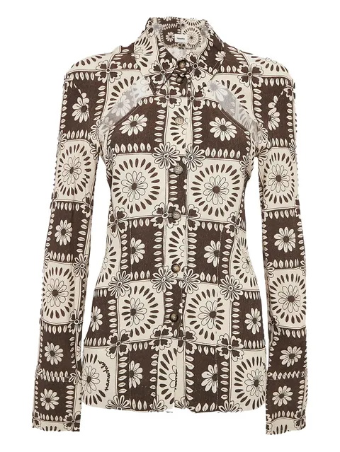 floral cutout blouse