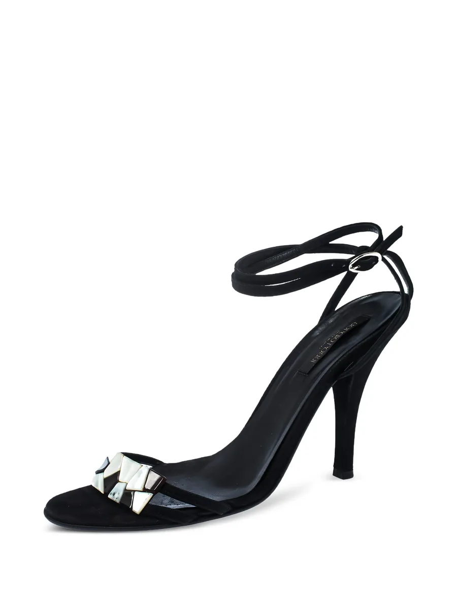 pre-owned 105mm suede sandals 4