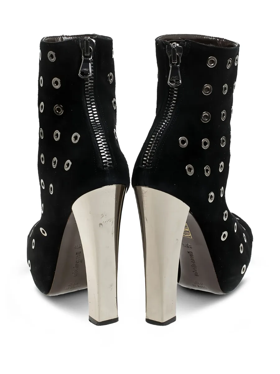 pre-owned eyelet-embellished suede boots 6