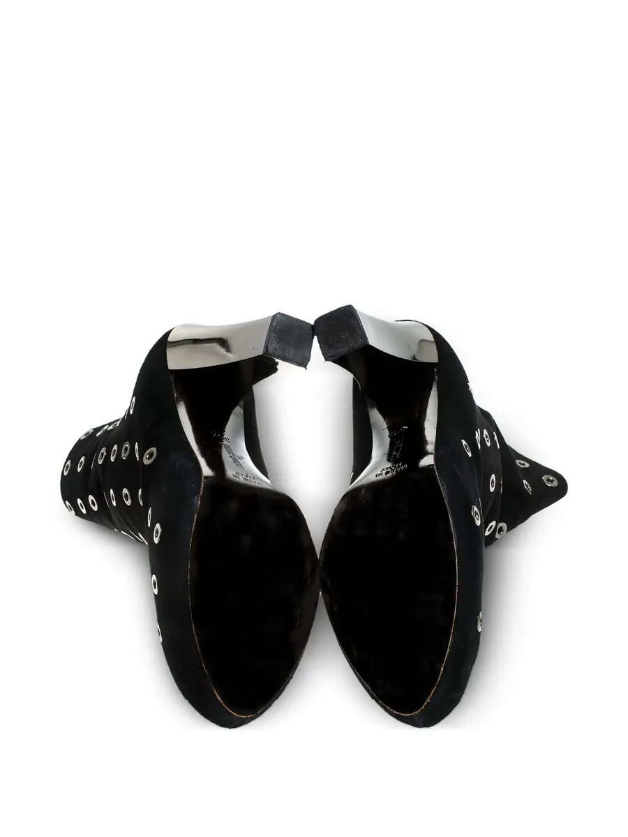 pre-owned eyelet-embellished suede boots 7