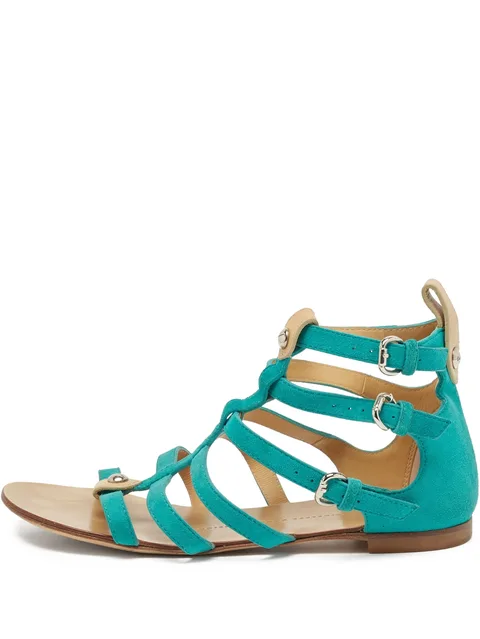 pre-owned strappy flat sandals