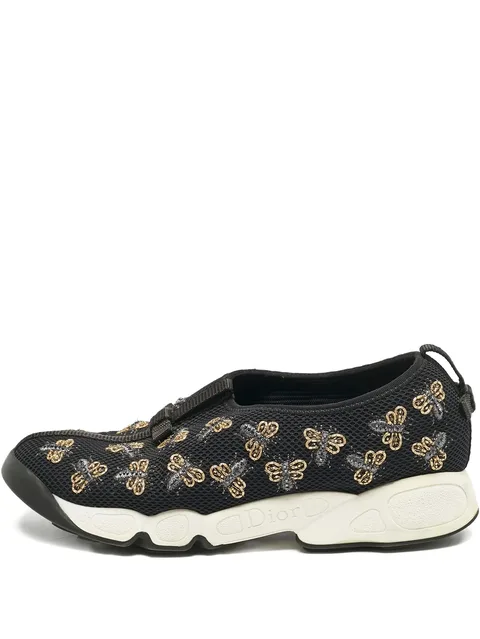 bee-print mesh sneakers