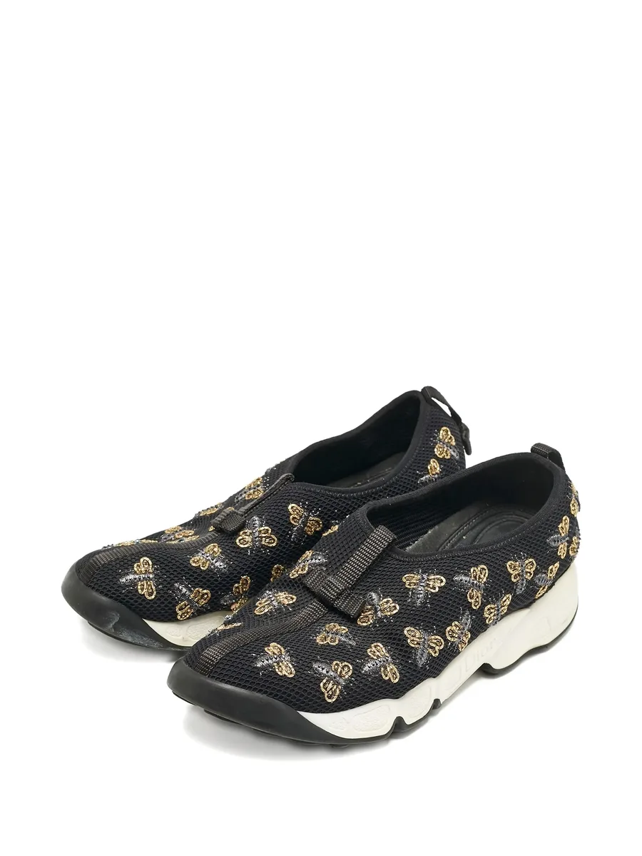 bee-print mesh sneakers 4