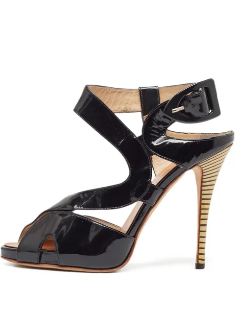 120mm patent-leather strappy sandals