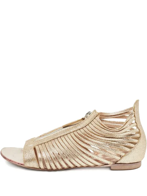 leather flat sandals
