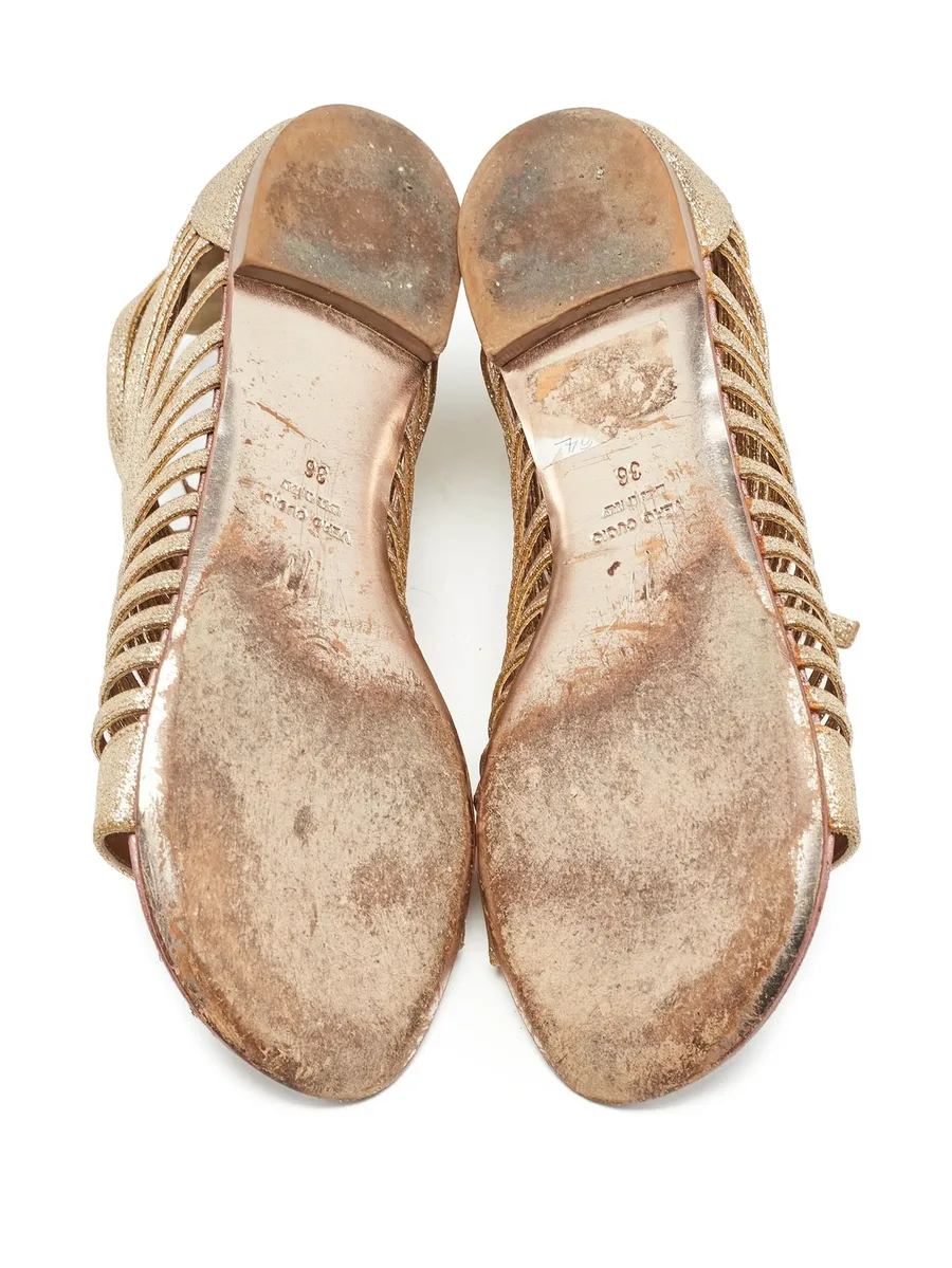 leather flat sandals 8