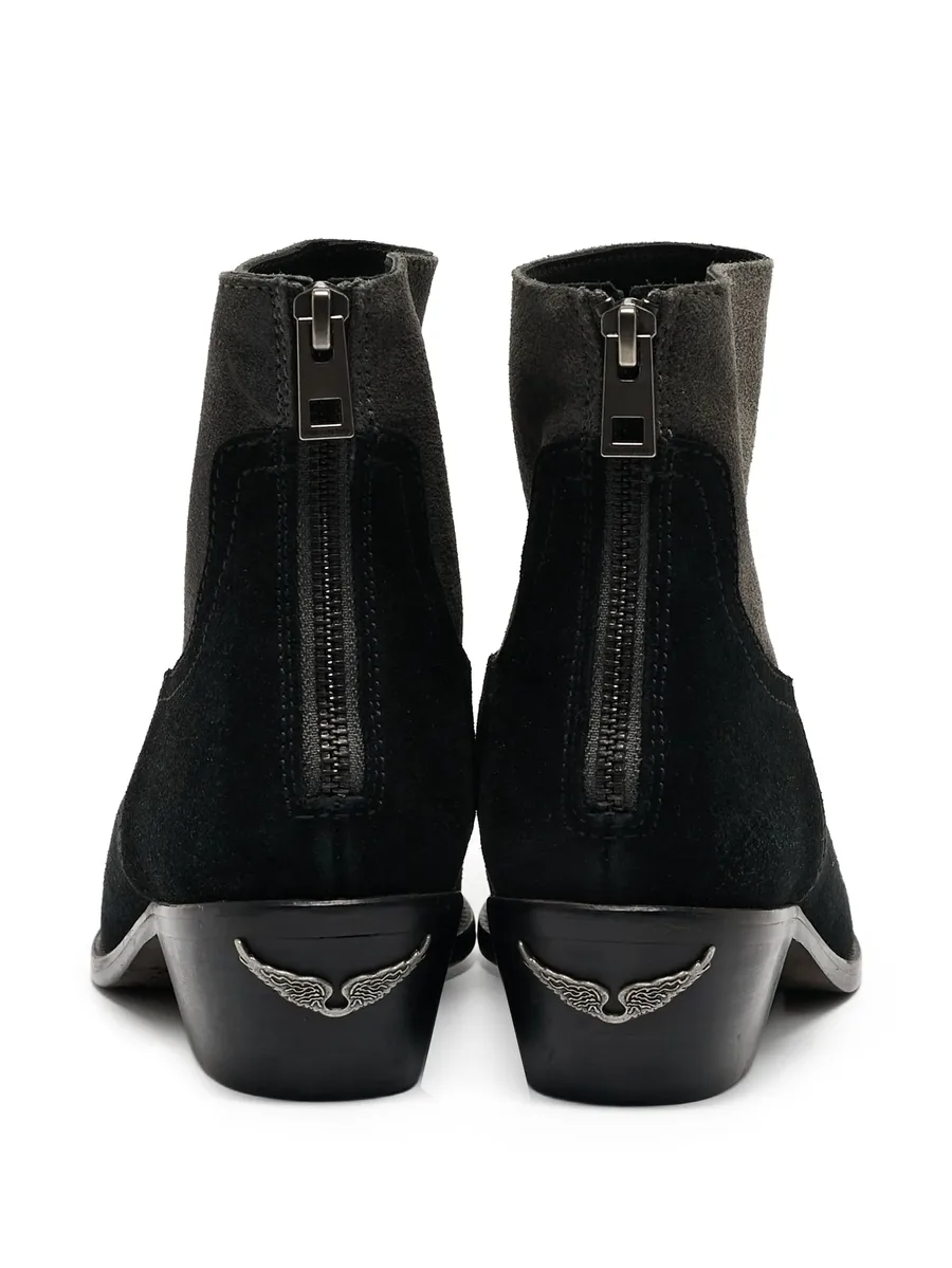 2024 pre-owned suede zip ankle boots 5