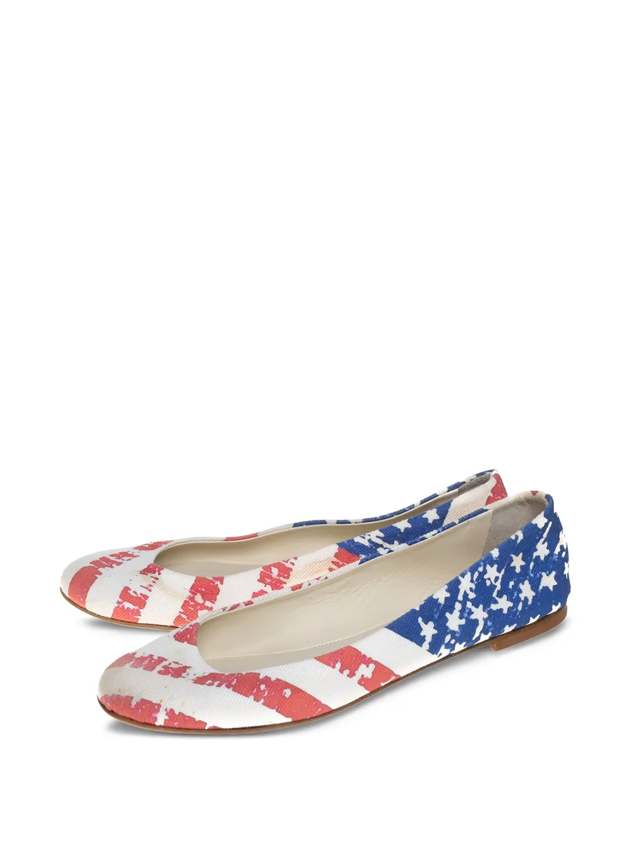 flag-print ballet flats 7