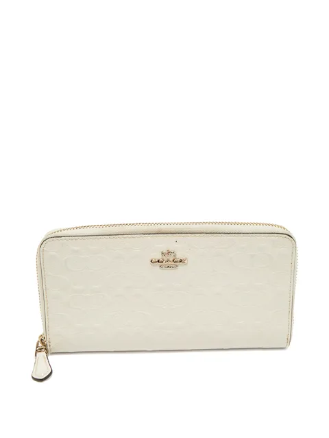 embossed patent-leather zip wallet