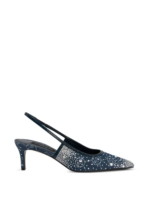 monogram strass heeled pumps
