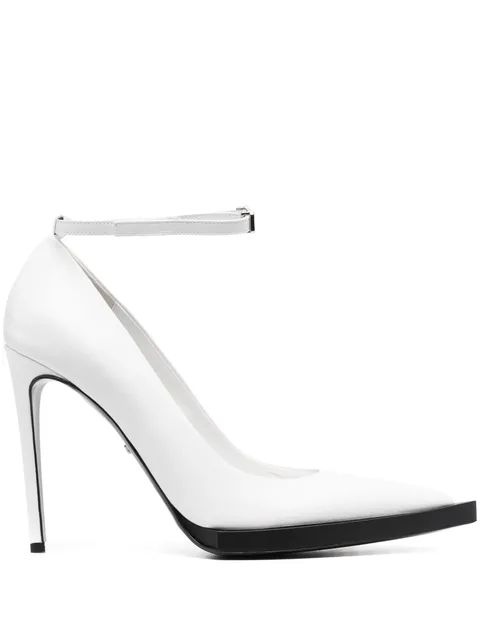 110mm pointed leather pumps