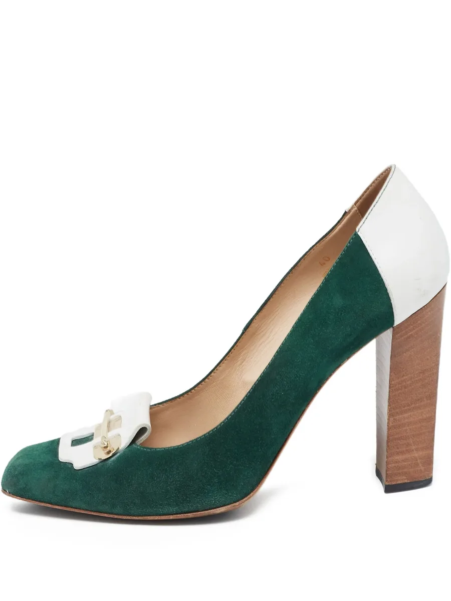 pre-owned 110mm suede pumps 2