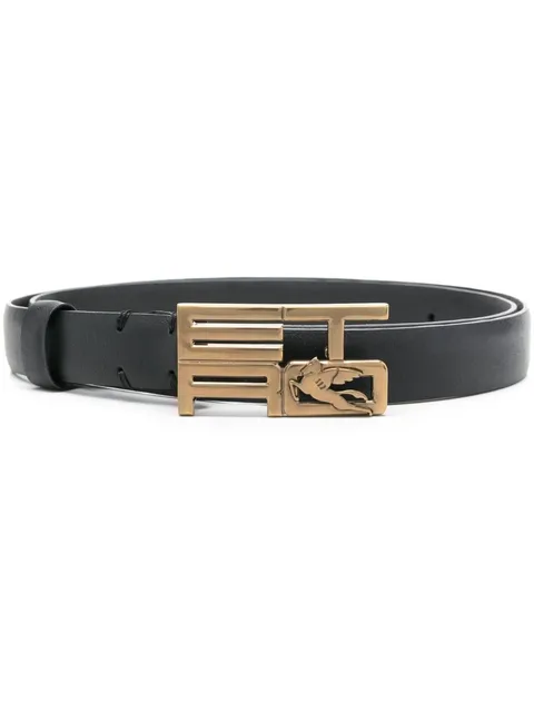 logo-buckle leather belt
