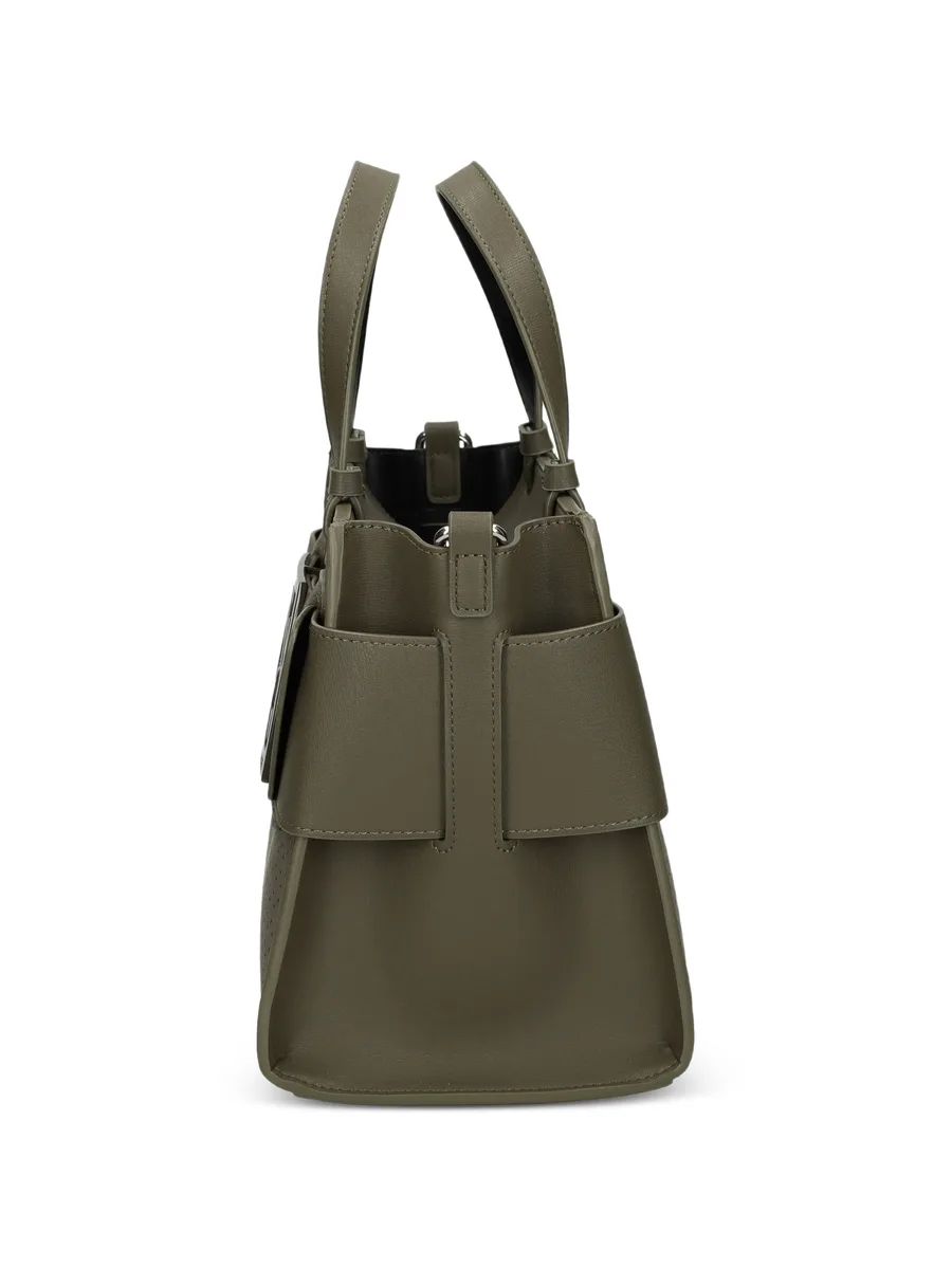 perfortated logo tote bag 7