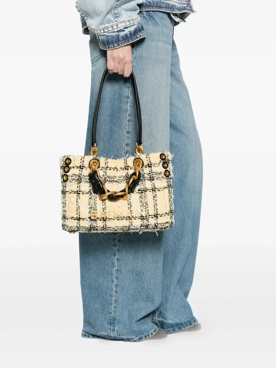твидовая сумка-тоут с цепочкой 4