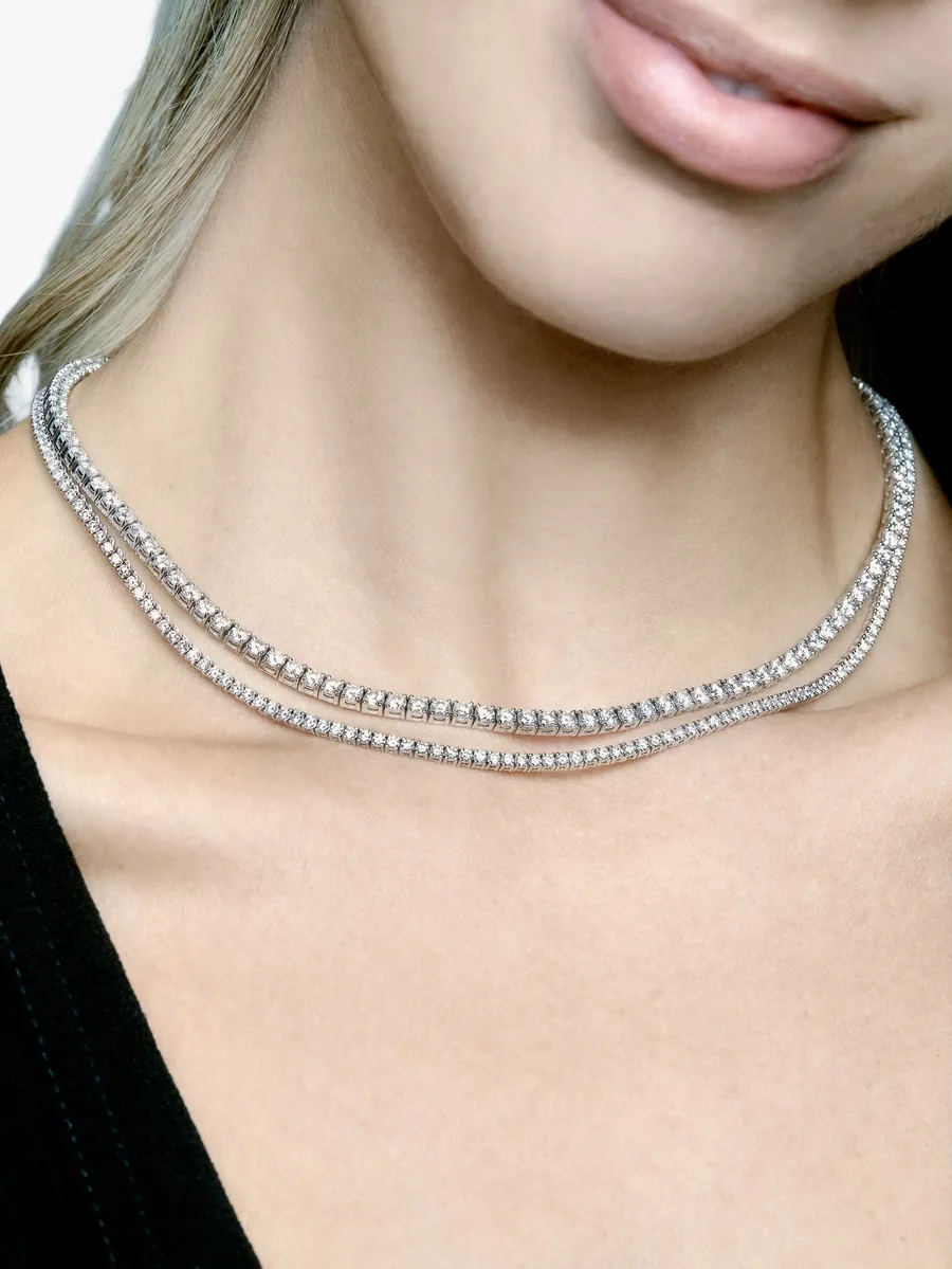 Estelle diamond tennis necklace 4