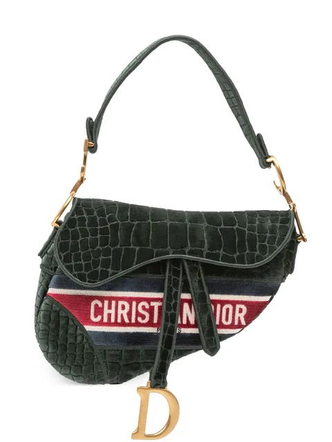 сумка на плечо Velvet Crocodile Effect Saddle Bag (2021 год)