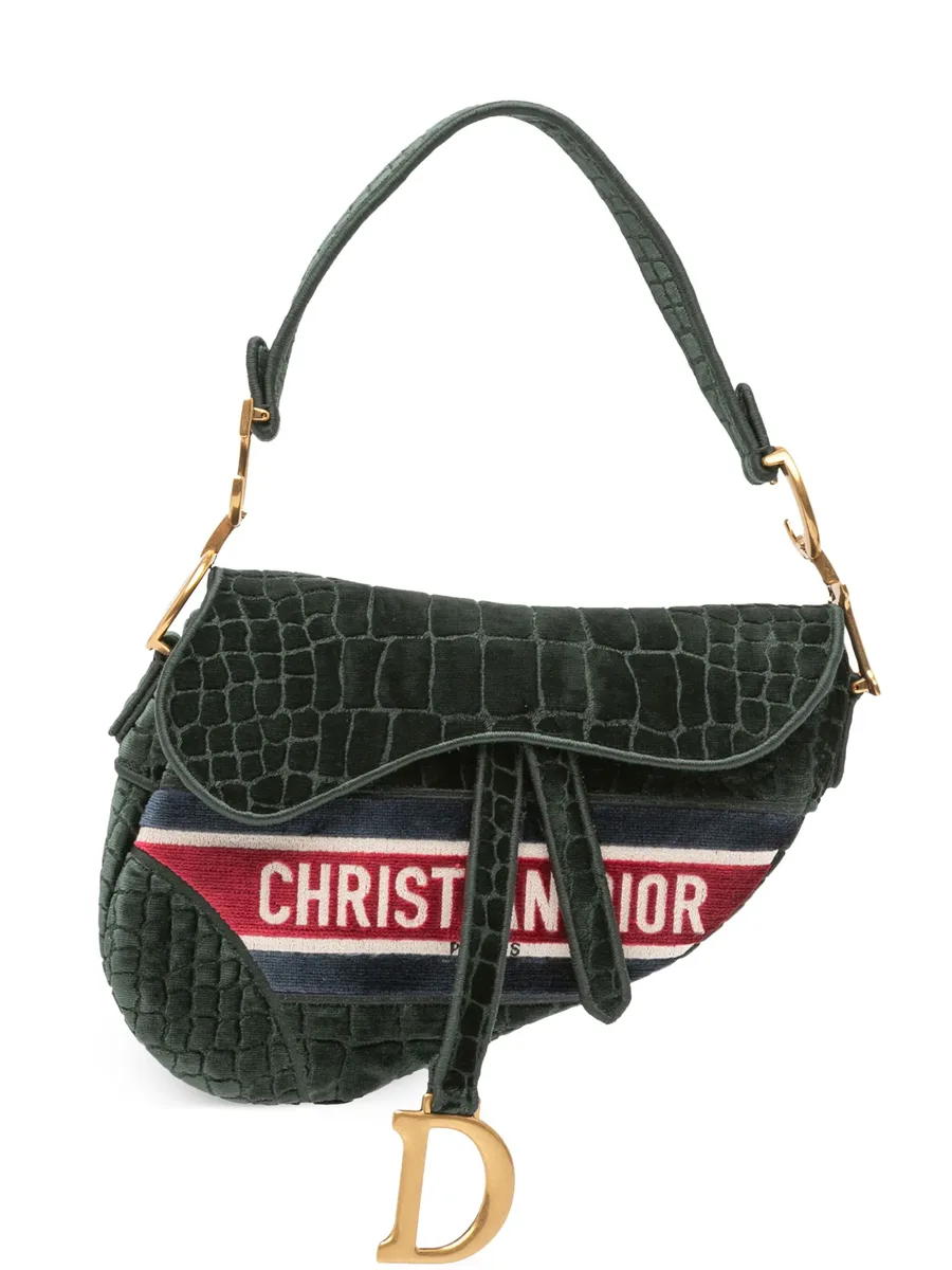 сумка на плечо Velvet Crocodile Effect Saddle Bag (2021 год) 1