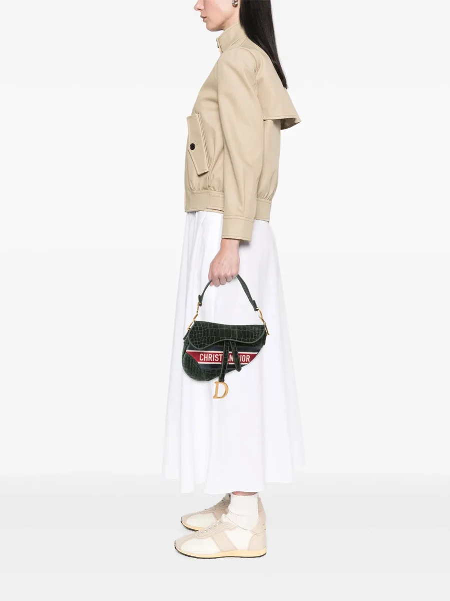 сумка на плечо Velvet Crocodile Effect Saddle Bag (2021 год) 3
