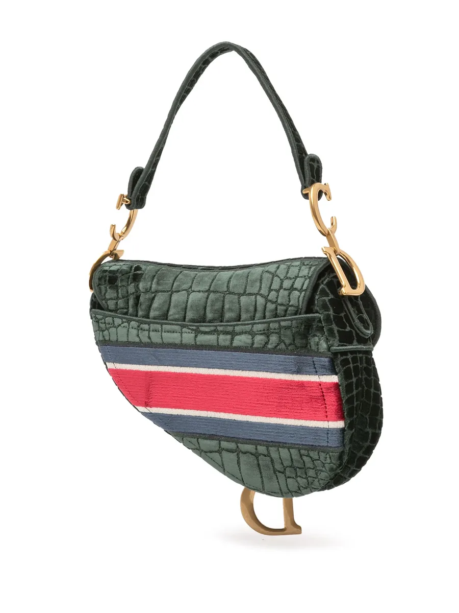 сумка на плечо Velvet Crocodile Effect Saddle Bag (2021 год) 6