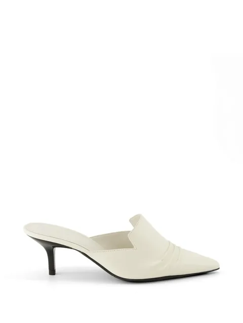 pleated point-toe mules