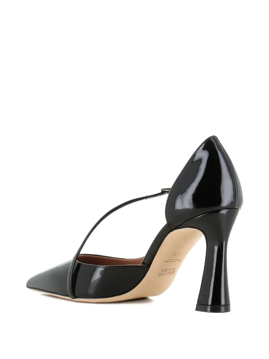 90mm patent leather cross-strap pumps 9