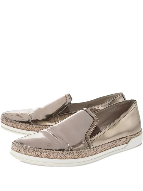 patent~leather slip-on sneakers