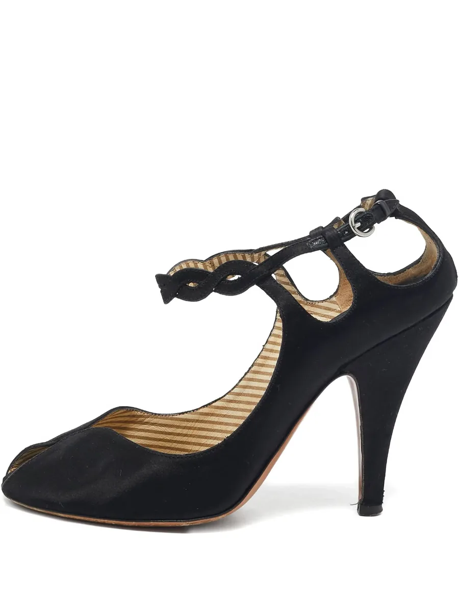 100mm satin peep-toe sandals 2