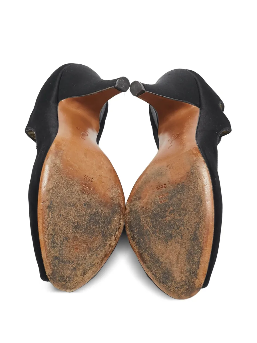 100mm satin peep-toe sandals 7