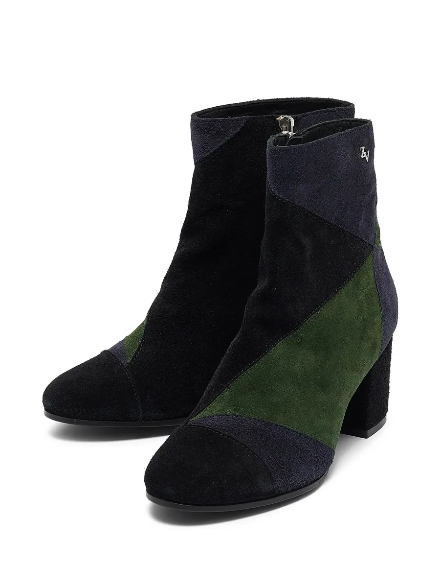 patchwork block-heel boots 3