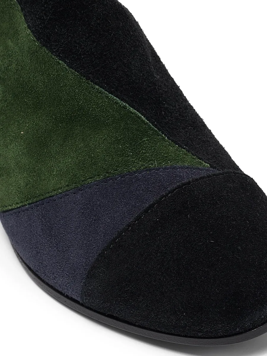 patchwork block-heel boots 10