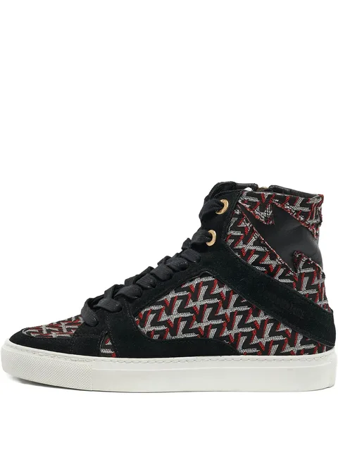 all-over logo lace-up sneakers