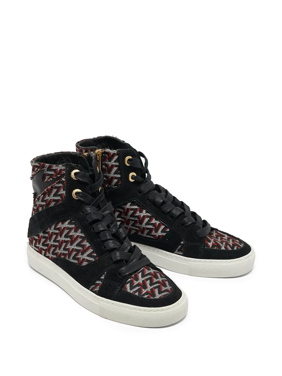 all-over logo lace-up sneakers 4
