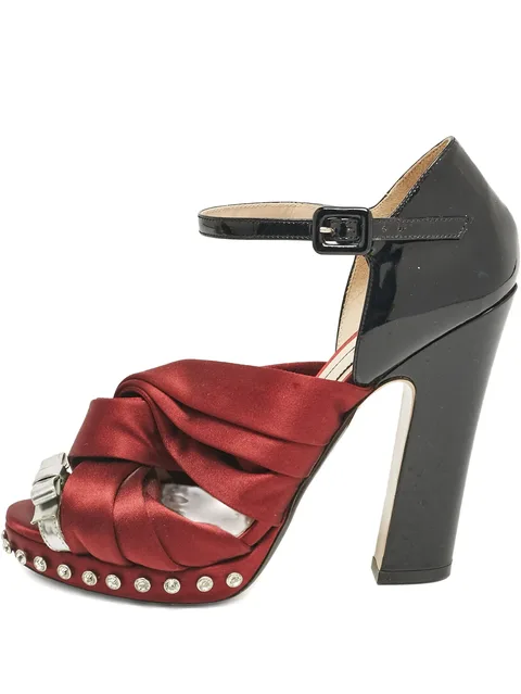 pre-owned 120mm knotted sandals