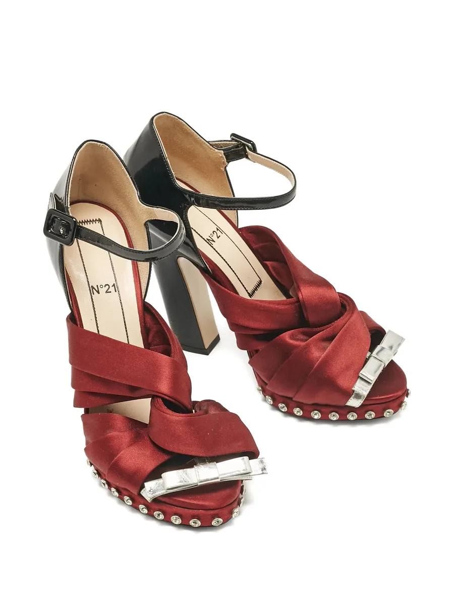 pre-owned 120mm knotted sandals 4
