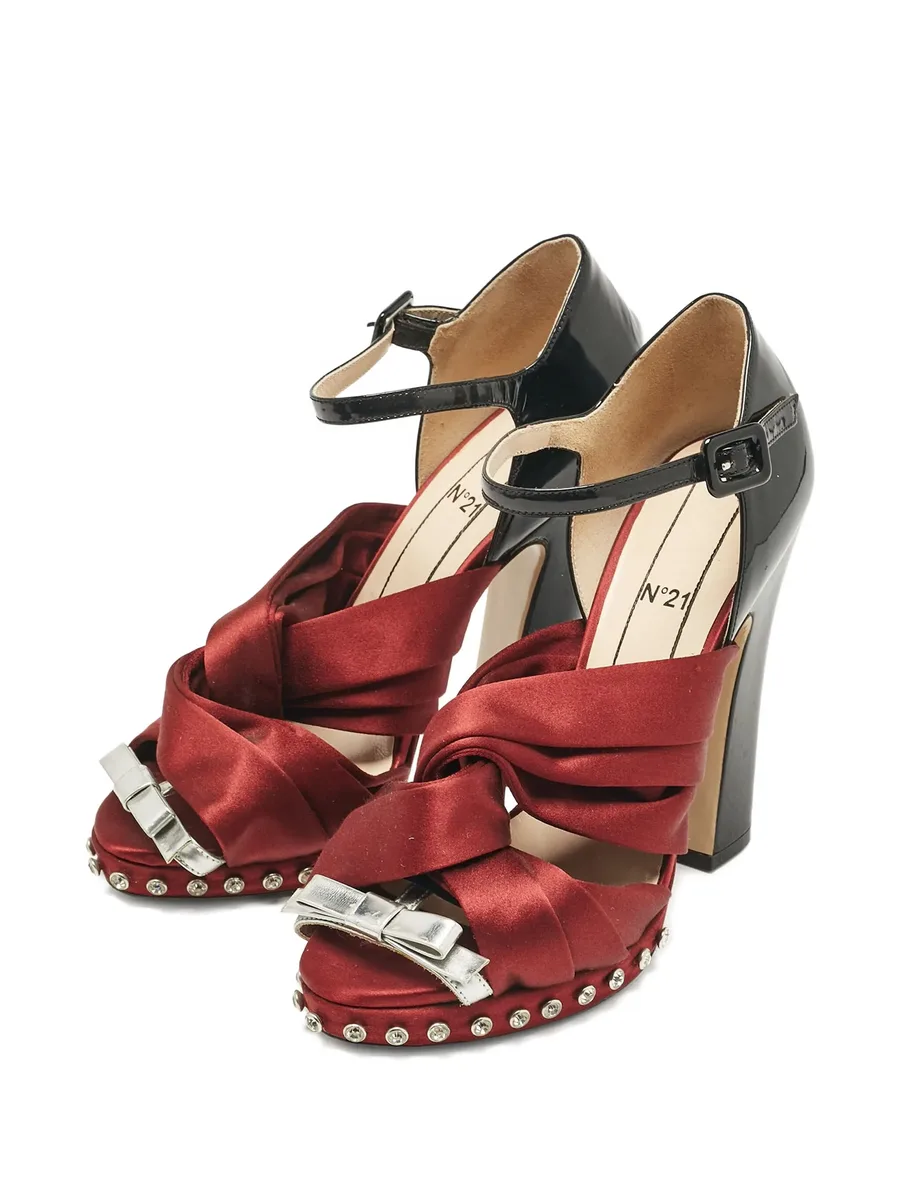 pre-owned 120mm knotted sandals 8