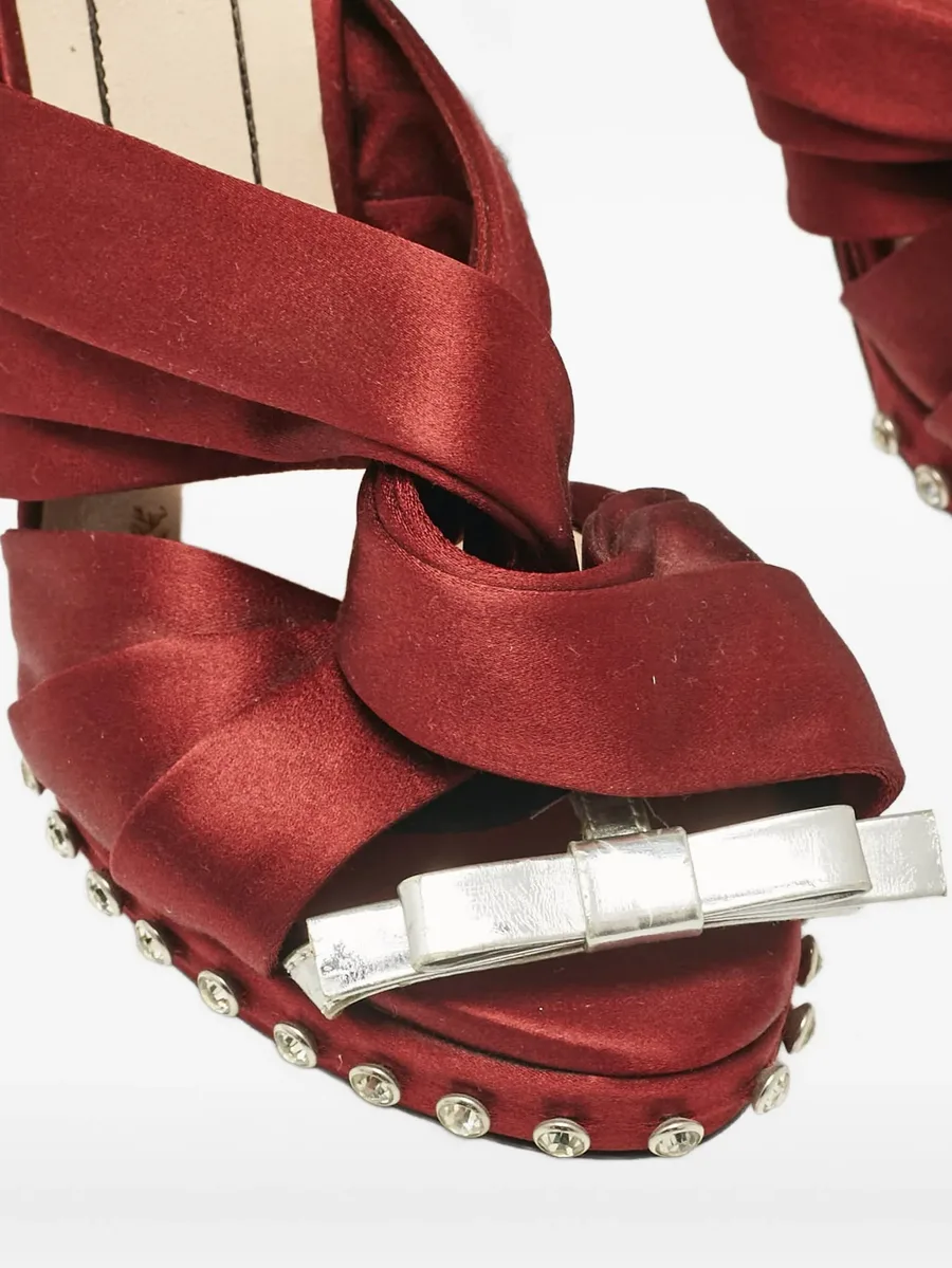 pre-owned 120mm knotted sandals 10