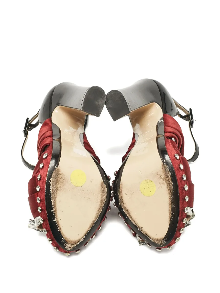 pre-owned 120mm knotted sandals 13