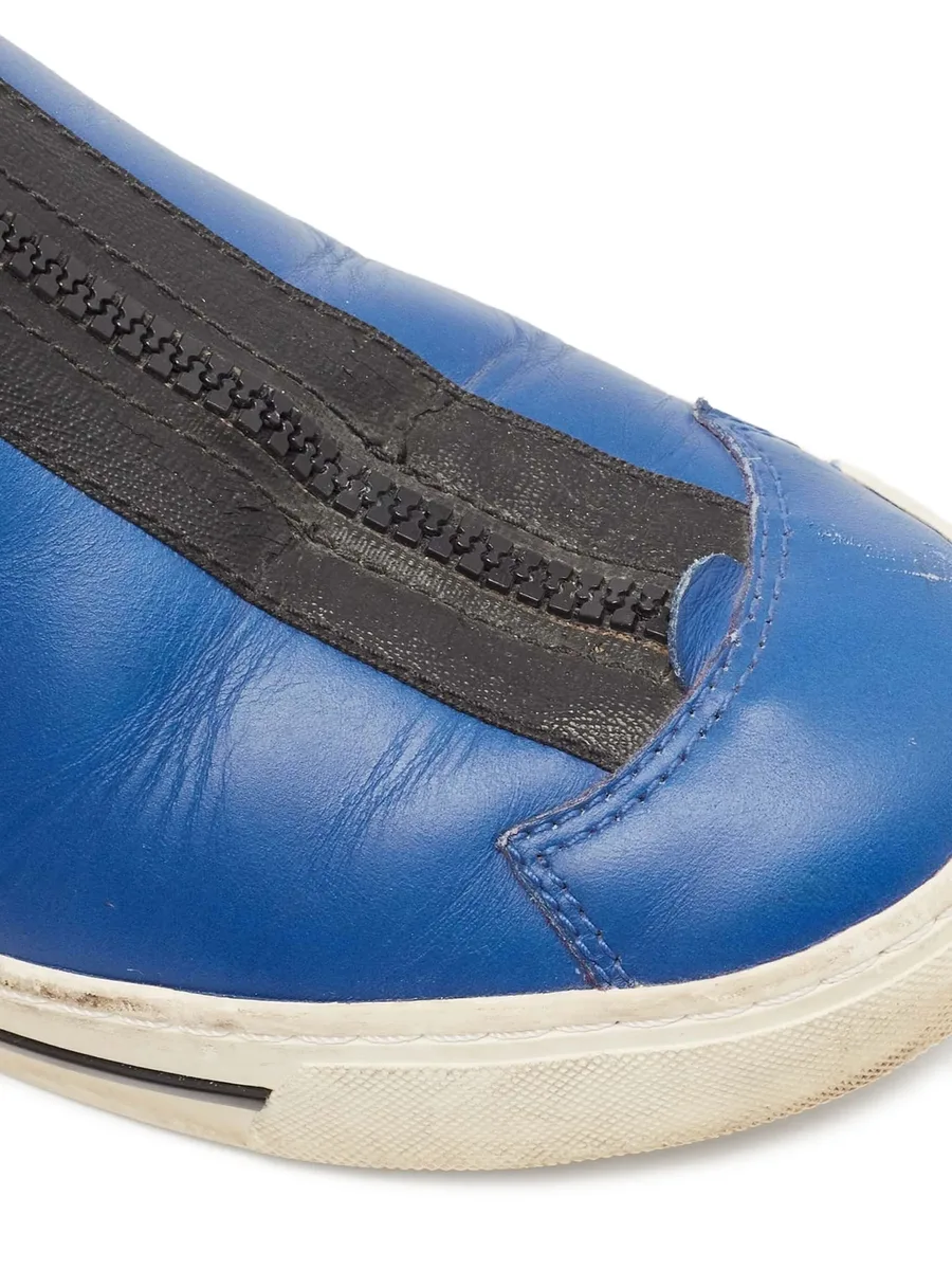 pre-owned zip-up high-top trainers 9