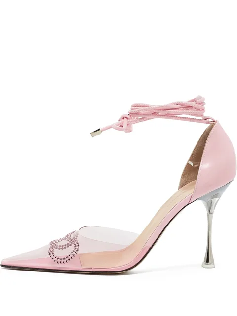 pre-owned 100mm embellished pumps