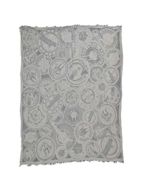 monogram raw-hem scarf