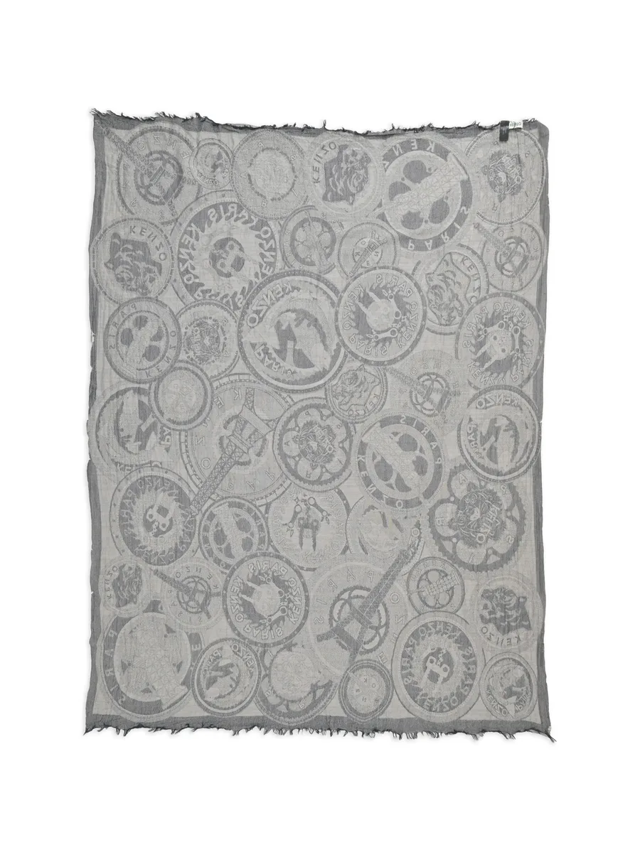 monogram raw-hem scarf 4