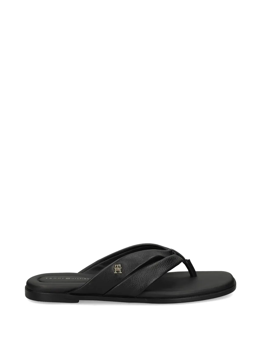 monogram-plaque leather sandals 1