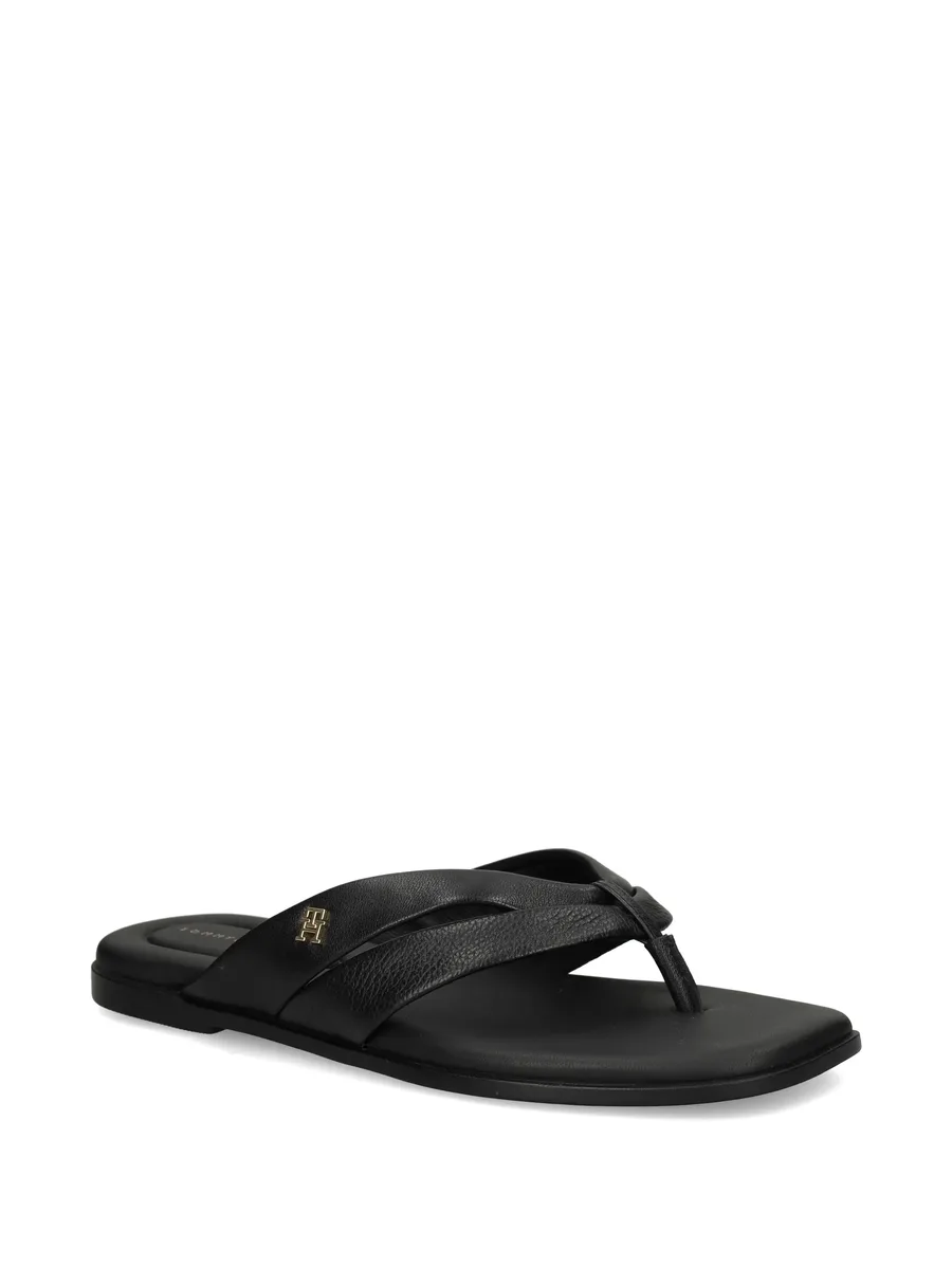 monogram-plaque leather sandals 4
