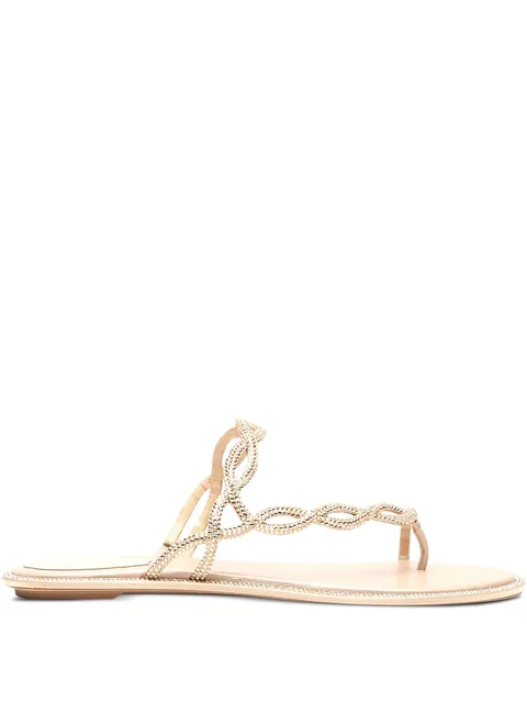 rhinestoned thong sandals